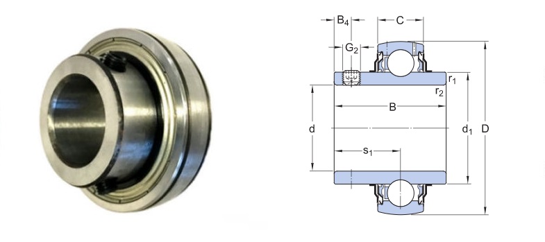 YAR207-2F SKF Spherical Outer Bearing Insert 35mm Bore image 2