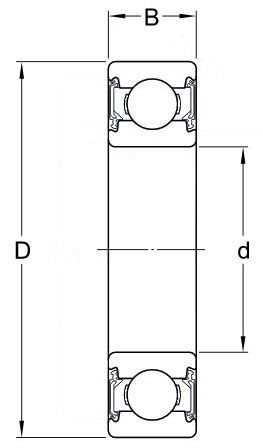 4302-TV Dunlop Double Row Deep Groove Ball Bearing 15mm inside x 42mm outside x 17mm wide image 2