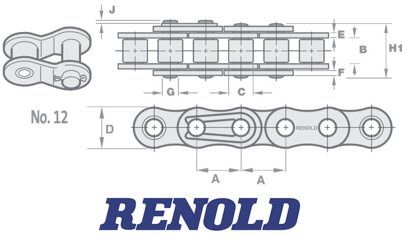 Renold Red 06B1 Connecting link 