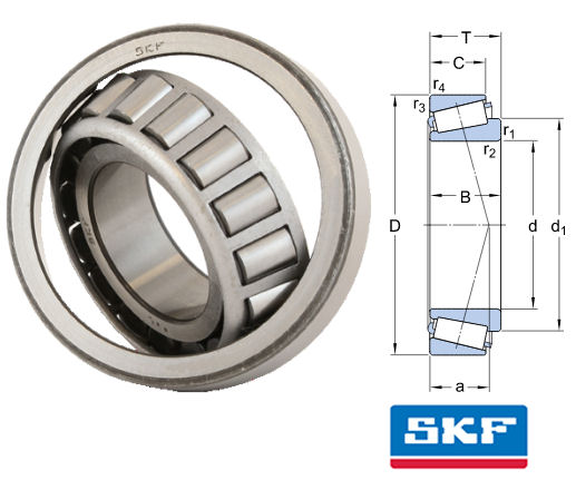 30211J2/Q SKF Tapered Roller Bearing 55x100x22.75mm image 2
