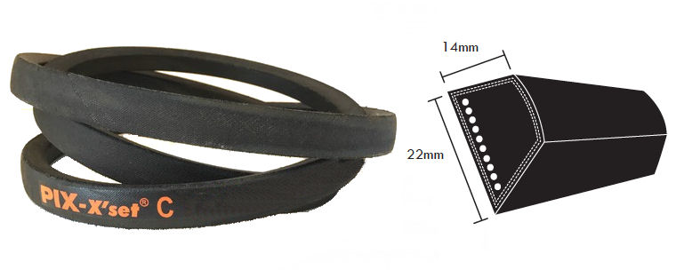 C150 PIX C Section V Belt, 22mm Top Width, 14mm Thickness, 3810mm Inside Length image 2