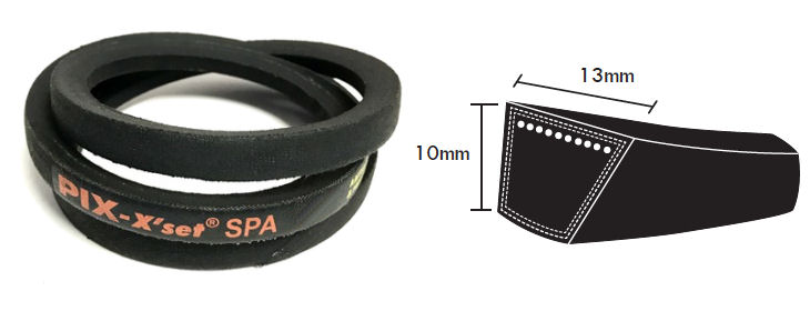 SPA732 PIX SPA Section V Belt, 13mm Top Width, 10mm Thickness, Inside Length 687mm image 2
