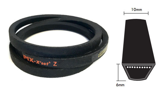 Z40.5 PIX Z Section V Belt, 10mm Top Width, 6mm Thickness, Inside length 1030mm image 2