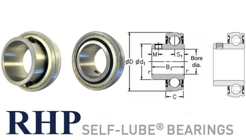 1220-3/4G RHP Flat Back Spherical Outer Bearing Insert 3/4 inch Bore image 2