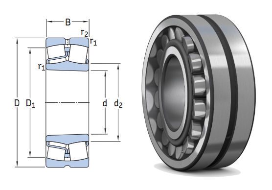 22319EKJA/VA405 SKF Spherical Roller Bearing for Vibratory Applications Tapered Bore 95x200x67mm image 2