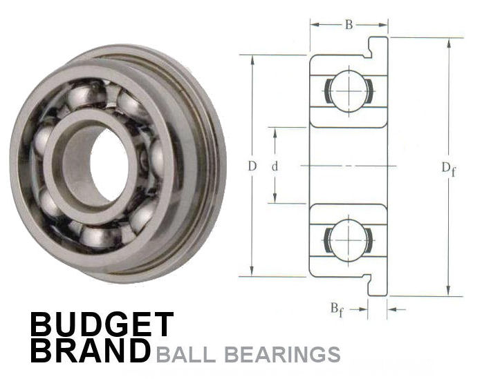 F681X Budget Brand Flanged Open Deep Groove Ball Bearing 1.5x4x1.2mm image 2