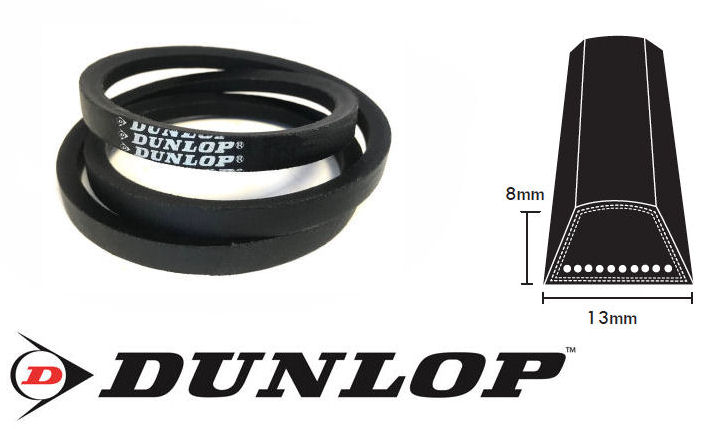 A132 Dunlop White A Section V Belt, 13mm Top Width, 8mm Thickness, Inside length 3353mm image 2