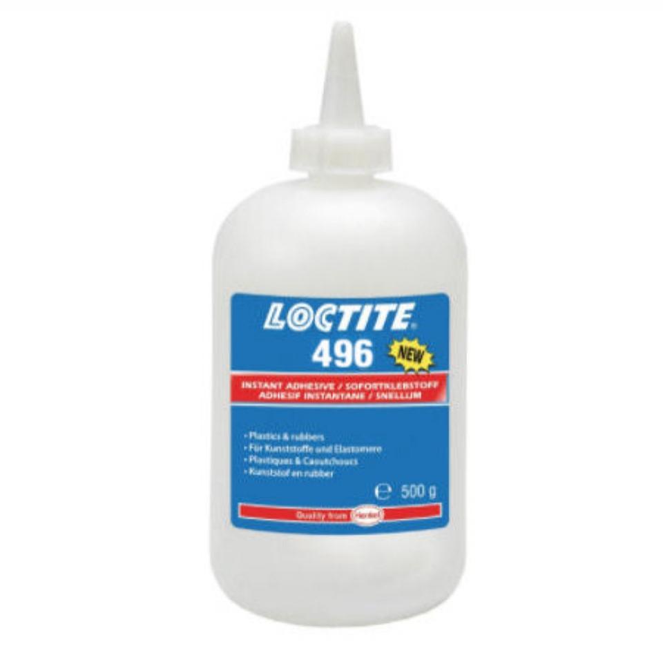 Loctite 496 Transparent, Colourless, Low Viscosity, General Purpose, Methyl-Based Instant Adhesive 500g
