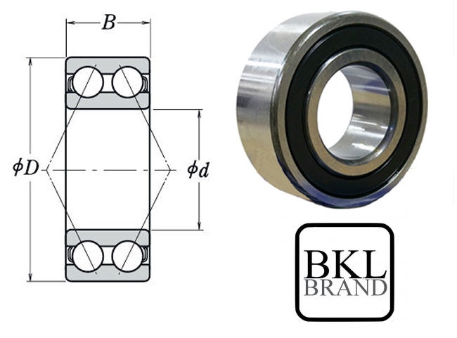 3206 B-2RS BKL Brand Double Row Angular Contact Bearing image 2
