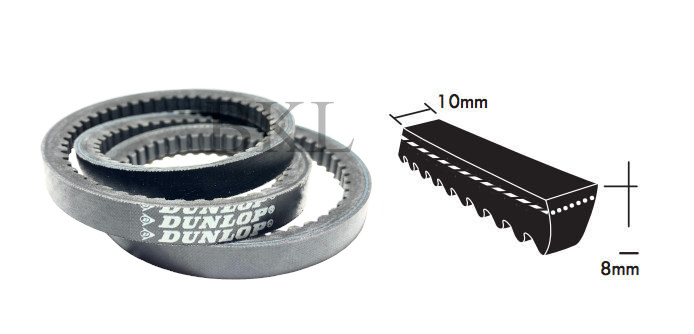 XPZ1500 Dunlop XPZ Section V Belt, 10mm Top Width, 8mm Thickness, 1500mm Pitch Length image 2