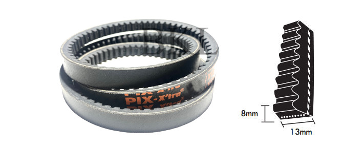 AX27 PIX Cogged V Belt, 13mm Top Width, 8mm Thickness, Inside length 686mm image 2