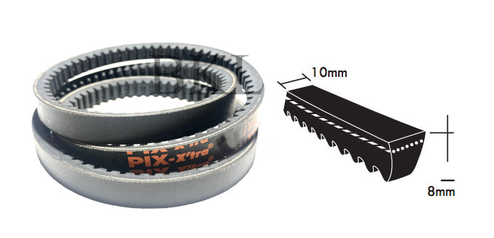 XPZ1437 PIX Cogged Wedge Belt, 10mm Top Width, 8mm Thickness, Inside Length 1400mm image 2