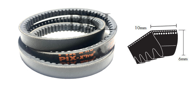 ZX35.5 PIX Cogged V Belt, 10mm Top Width, 6mm Thickness, Inside length 900mm image 2