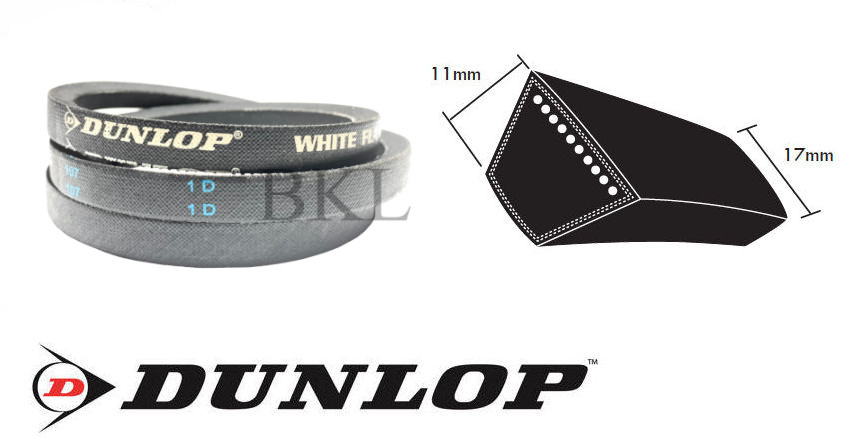 B105 Dunlop White B Section V Belt, 17mm Top Width, 11mm Thickness, Inside Length 2667mm image 2