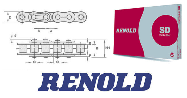 Renold Blue 16B-1 BS Simplex Roller Chain 1 Inch Pitch 10ft Box image 2