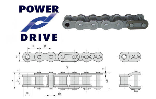Power Drive 24B-1 BS Simplex Roller Chain 1.1/2 Inch Pitch 5 Mtr Box image 2